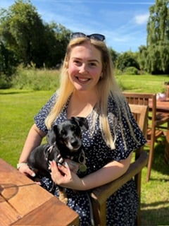 Phoebe with dog